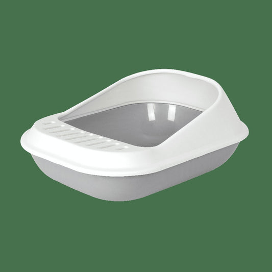 Pakeway Little Shell Cat Litter Box-45.5*34.5*25.5Cm-Small -White/Grey
