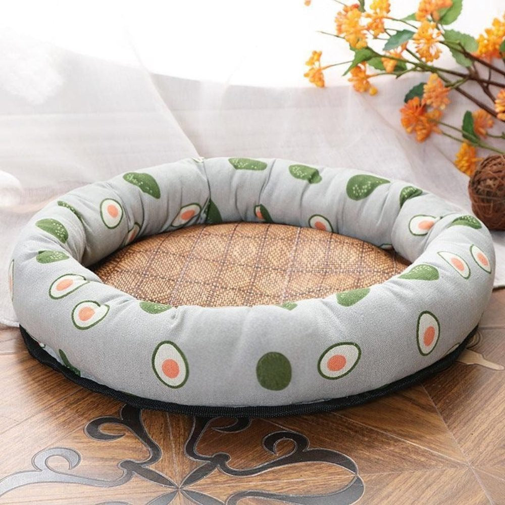 Coco Kindi Self-Cooling Round Pet Mat for Dogs &amp; Cats -Green