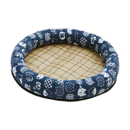 Coco Kindi Self-Cooling Round Pet Mat for Dogs &amp; Cats - Blue