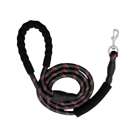 Cozy Paws Nylon Reflective Dog Leash – Black, XL (150cm)