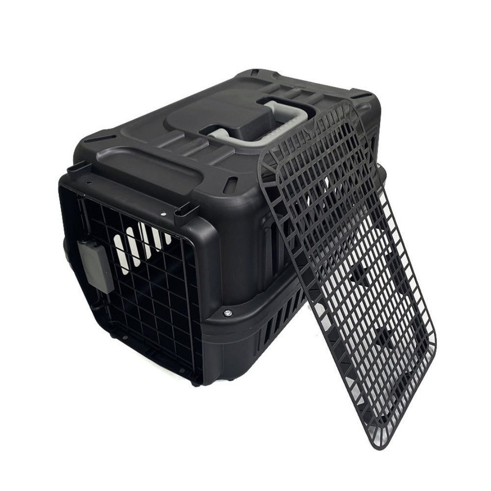 Cozy Paws Plastic Pet Carrier with Metal Door – 44x31x27cm –Black