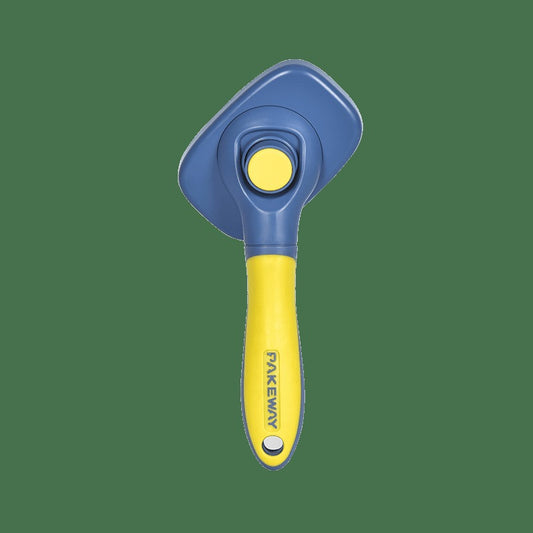 Pakeway T10 Rotable Self Slicker Pet Grooming Brush-19.1x9.6 x5.4 Cm-Blue/Yellow