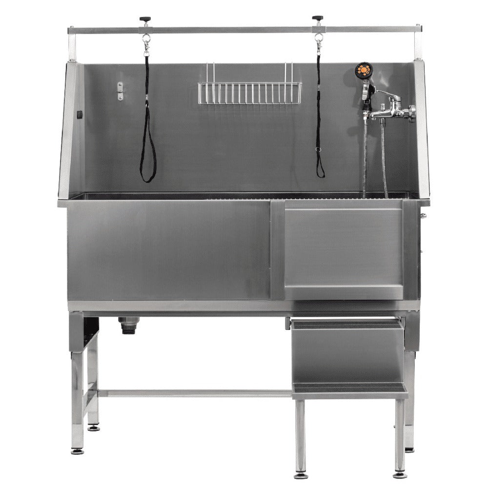 Aeolus Free-Standing Economical Bathing Tub – 128×67×38 cm (Sliding Door, 18-Gauge)