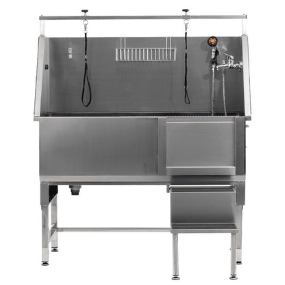 Aeolus Free-Standing Economical Bathing Tub – 128×67×38 cm (Sliding Door, 18-Gauge)