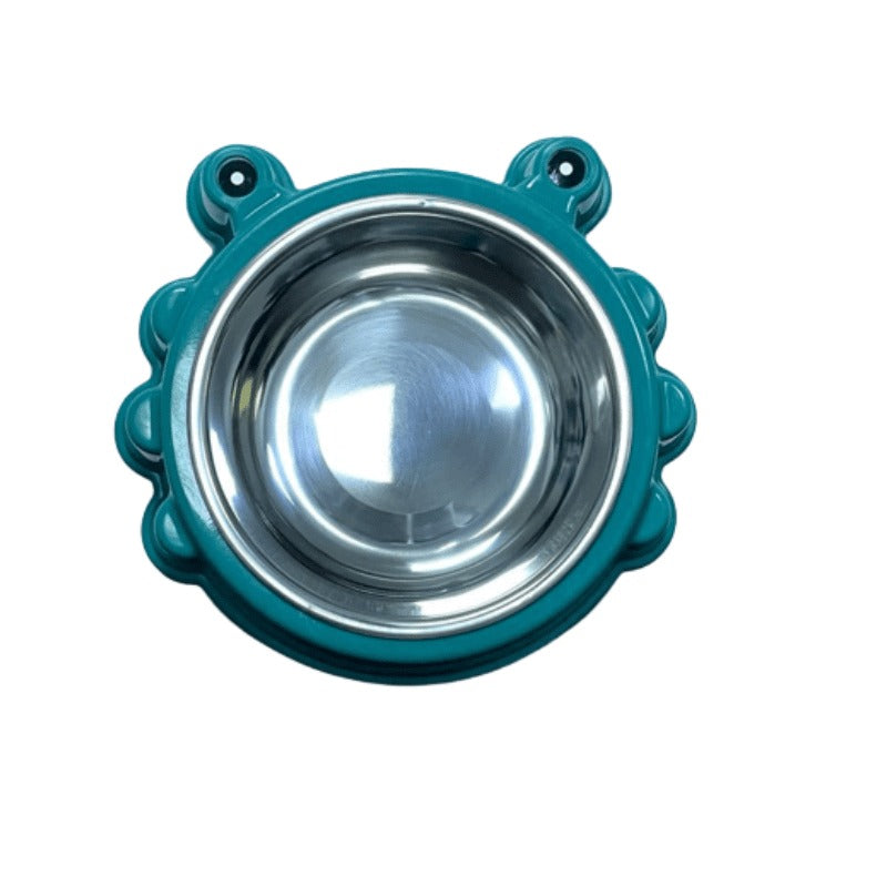 Crab Shaped Pet Feedrer With Stainless Steel Bowl & Non Slip Rubber Bottom -20*20*5Cm