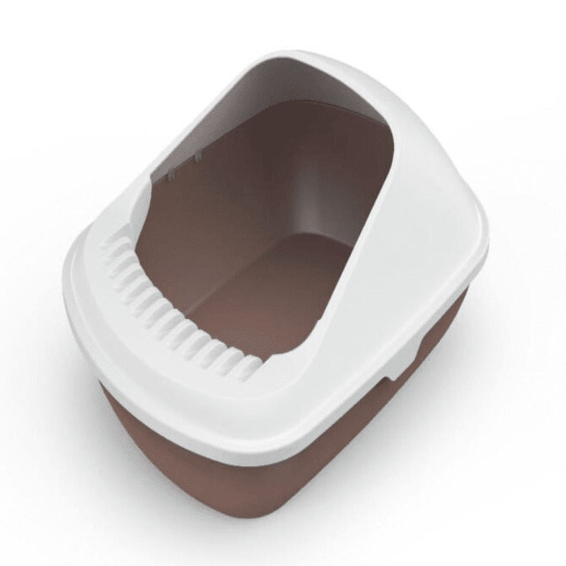 Open Cat Toilet, Anti-Spattering Toilet , Fully Semi-Enclosed Large  Cat Litter Box - Size - 56*42*26.5 Cm - Coffee Color