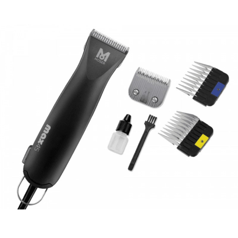 Moser Hair Trimmer Set Max 45 (Kit Includes Stainless Steel Attachment Comb Size 10 Mm &15 Mm