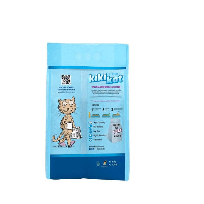 Kiki Kat White Bentonite Clumping Cat Litter –Natural – 20 L (17.4 Kg )