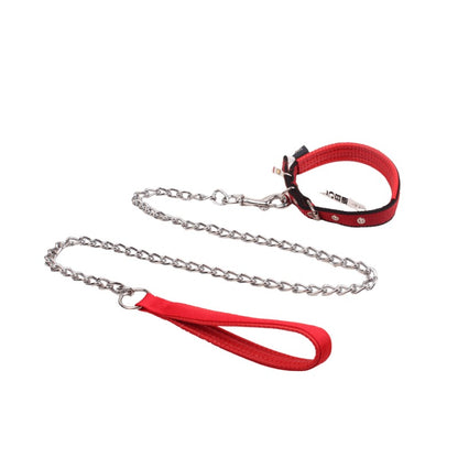 For Pet Dog Lead Chain With Pu Handle & Collar - Small (2.5*120Cm) (Mixed Colors)