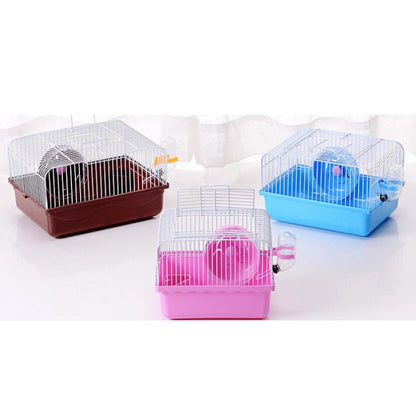 Pets Club Hamster Cage With Running Wheels,Water Bottle & Food Feeder-27*21*17Cm