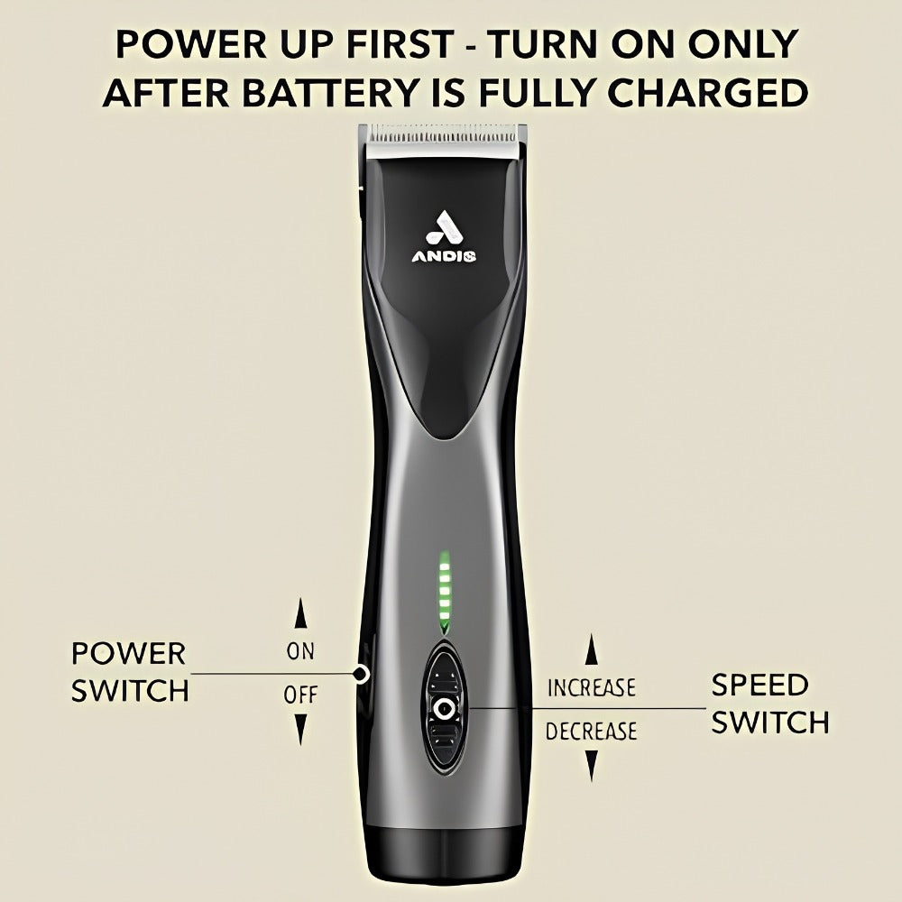 Andis Pulse ZR?II- 5 Speed Black Galaxy Clipper with Additional Battery &amp; No. 40 Blade