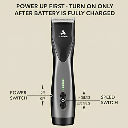 Andis Pulse ZR?II- 5 Speed Black Galaxy Clipper with Additional Battery &amp; No. 40 Blade