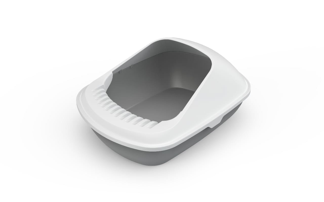 Open Cat Toilet, Anti-Spattering Toilet , Fully Semi-Enclosed Medium Cat Litter Box - Size - 50.5*38*23 Cm - Grey Color