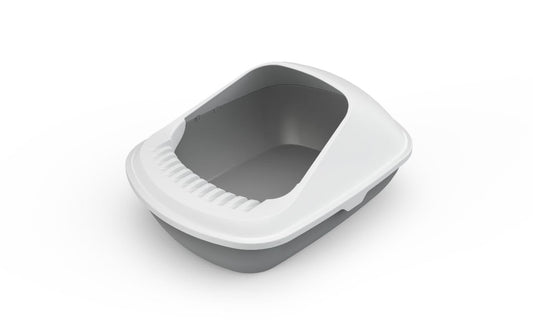 Open Cat Toilet, Anti-Spattering Toilet , Fully Semi-Enclosed Medium Cat Litter Box - Size - 50.5*38*23 Cm - Grey Color