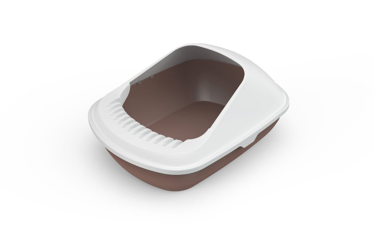 Open Cat Toilet, Anti-Spattering Toilet , Fully Semi-Enclosed Medium Cat Litter Box - Size - 50.5*38*23 Cm - Coffee Color