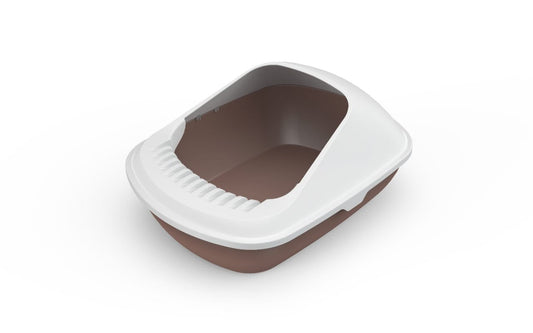 Open Cat Toilet, Anti-Spattering Toilet , Fully Semi-Enclosed Medium Cat Litter Box - Size - 50.5*38*23 Cm - Coffee Color