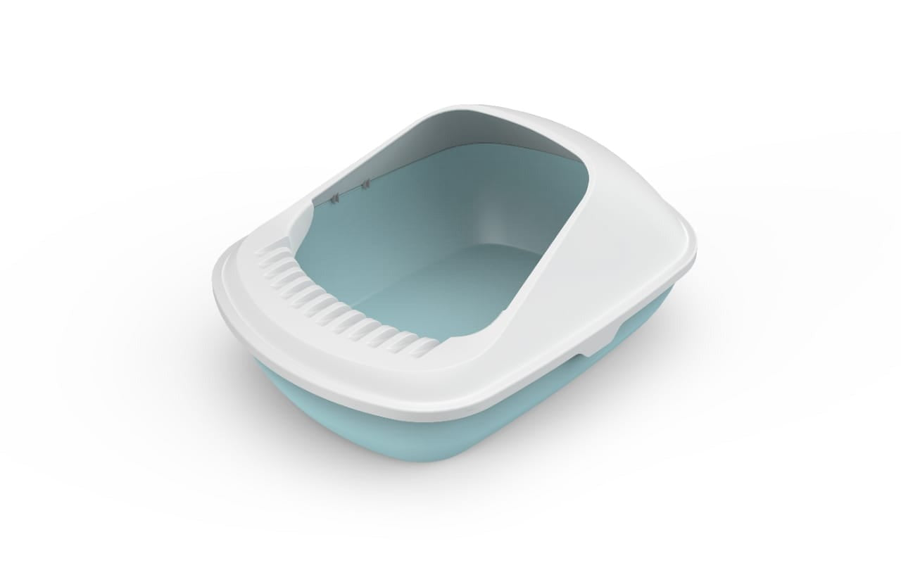 Open Cat Toilet, Anti-Spattering Toilet , Fully Semi-Enclosed Large Cat Litter Box - Size -56*42*26.5Cm - Blue Color