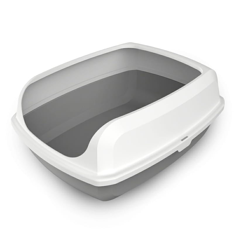 Open Cat Toilet Semi-Closed Litter Box Anti-Overflow Cat Litter Tray Medium - Size - 50.5*37.5*19.5 Cm -Grey Color
