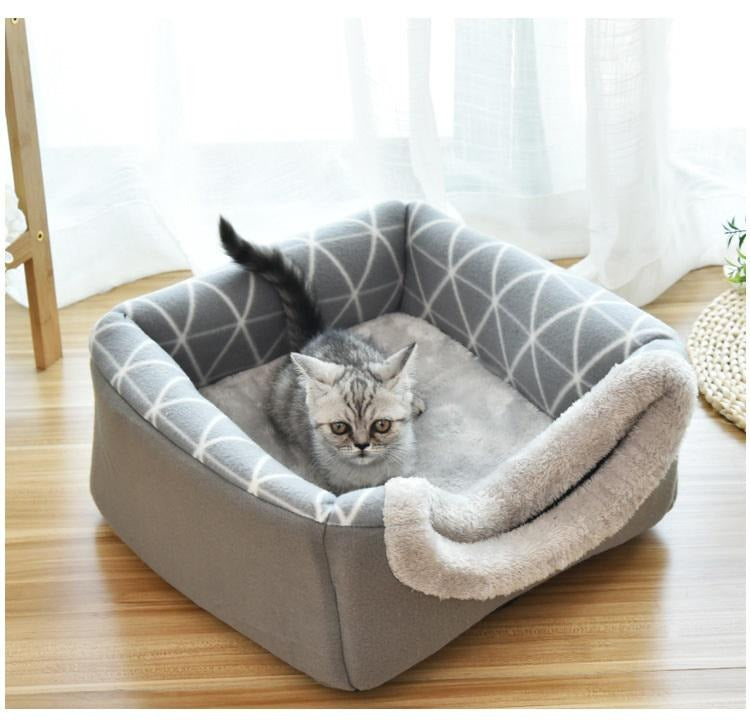 Pets Club Dog And Cat Cub Indoor House With Sponge And Anti - Slip Bottom -- 38*38*34 Cm - X Large
