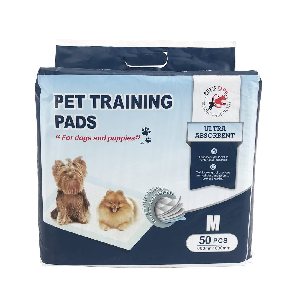 Pets Club Pet Training Pads Ultra Absorbent And  5 Layer With Floor Sticker - Size -60*60 Cm - 50 Pcs