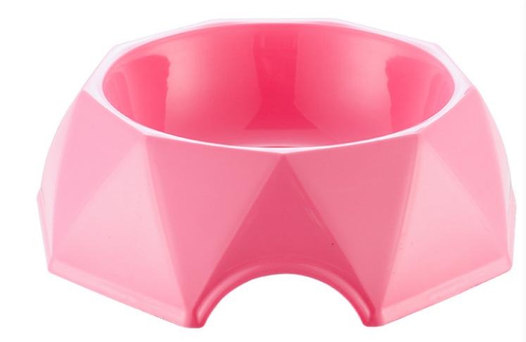 Pets Club Diamond Shape Pet Bowl-Pink- Size(Cm):23.5*23.5*7.2Cm