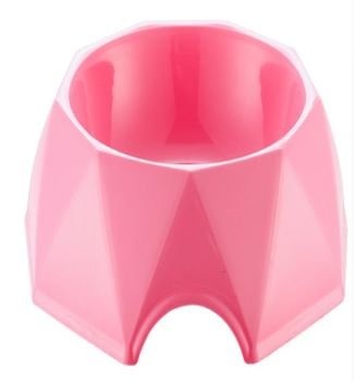Pets  Club Diamond Shape Pet Bowl (M) 19.6*19.6*6Cm-Pink
