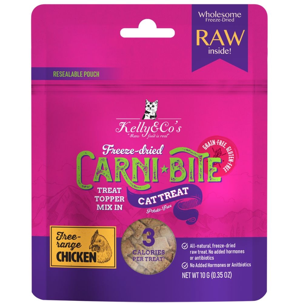 KELLY &amp; CO'S Freeze Dried Carni Bite Topper Mix In Chicken For Cat Treat-10g