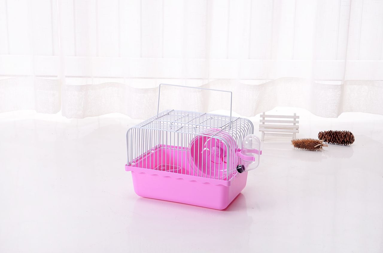 Pets Club Hamster Cage With Running Wheels,Water Bottle & Food Feeder-27*21*17Cm