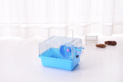 Pets Club Hamster Cage With Running Wheels,Water Bottle & Food Feeder-27*21*17Cm