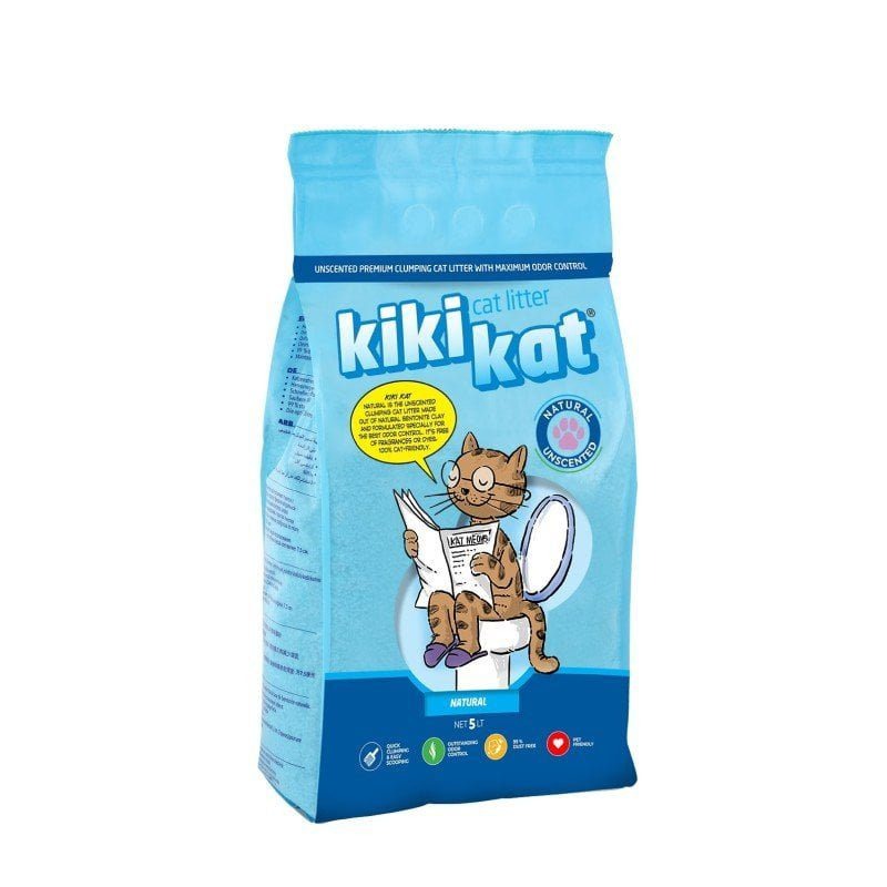 Kiki Kat White Bentonite Clumping Cat Litter – Natural – 5L (4.35 Kg)