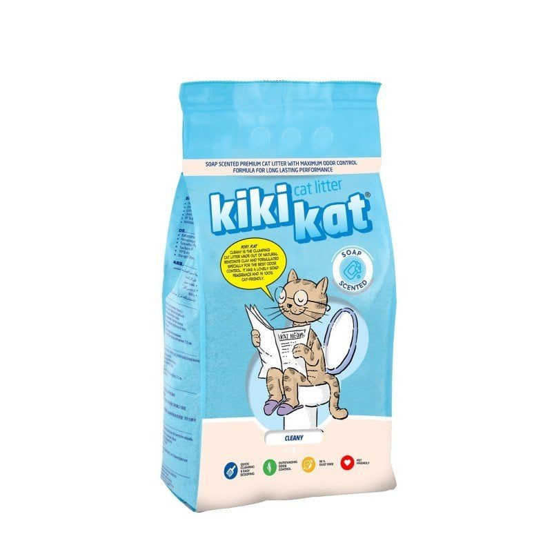 Kiki Kat White Bentonite Clumping Cat Litter –Cleany-20 L