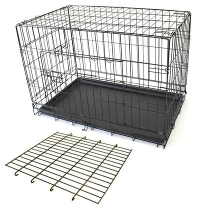 Mclovins 42" Double Door Foldable Dog Crate - Size -2Xl -107*71*78 Cm (With Divider)