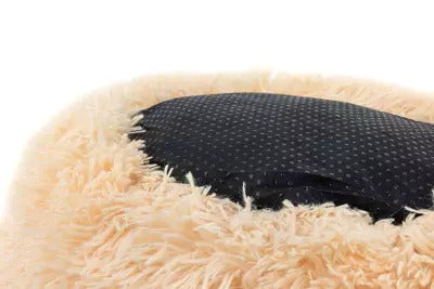 Coco Kindi Soft Plush Round Bed-Champagne