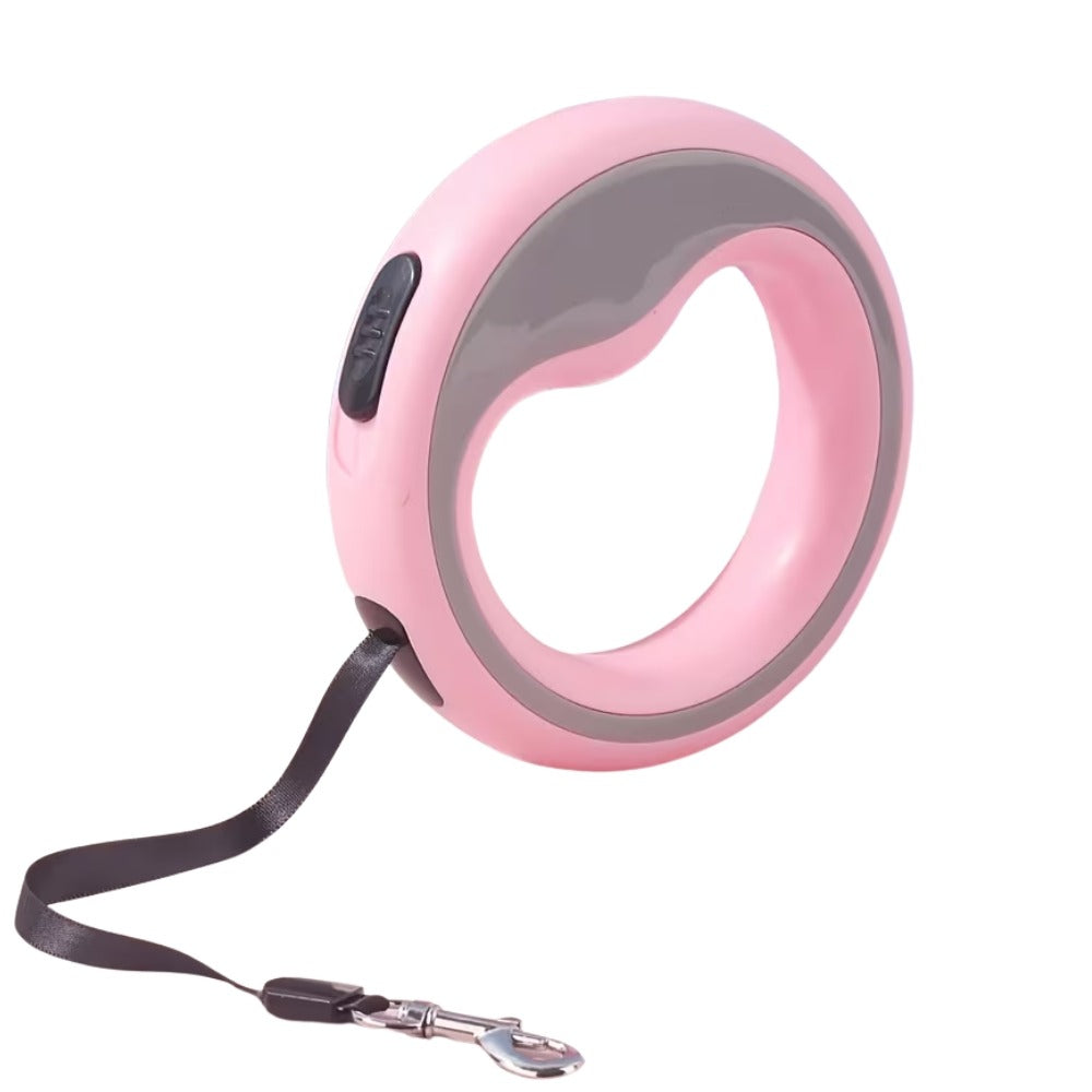 Cozy Paws Retractable Dog Leash With Circular Ring- 2.5m (Pink)