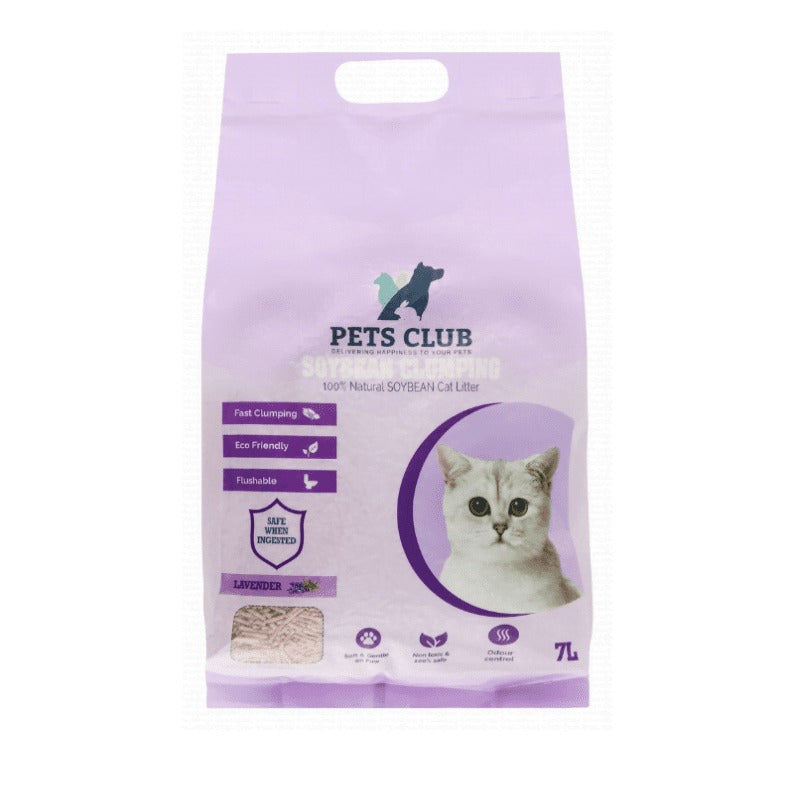 Pets Club Soya Bean Clumping Cat Litter-Lavender-7L (2.5 Kg)