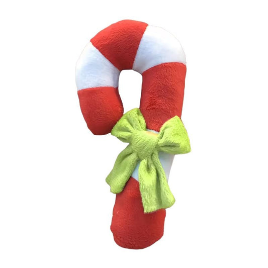 Christmas Candy Cane Squeaky Plush Toy for Dogs