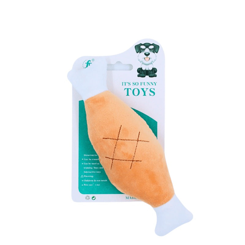 For Pet Chicken Leg Plush Squeaker Dog Toy - 20Cm