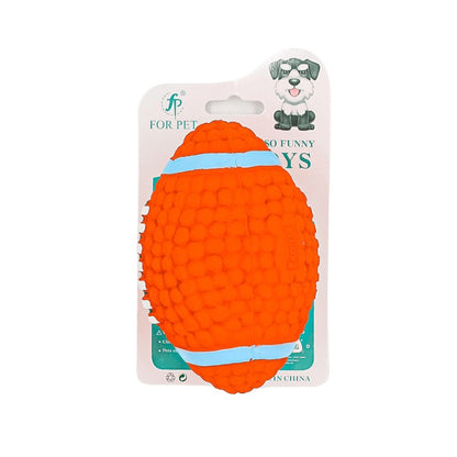 For Pet Latex Rugby Ball Squeaker Dog Toy - 5.5*9Cm